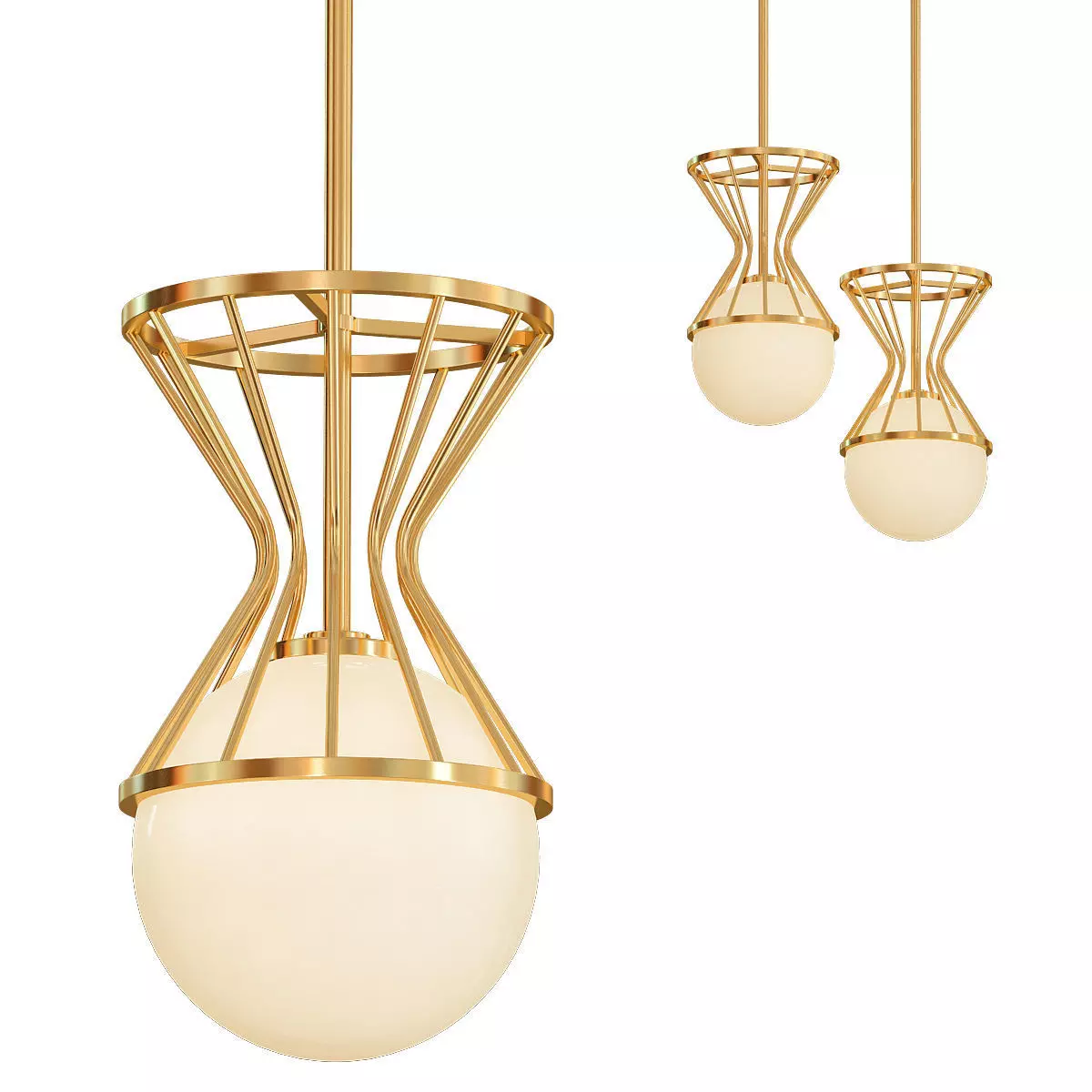 Mitzi Petra 7 34 Wide Aged Brass Mini Pendant 3D model