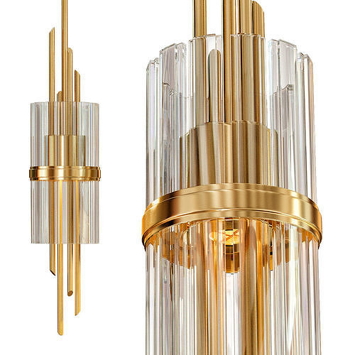 Corbett Symphony 6 12 Wide Gold Leaf Mini Pendant 3D model