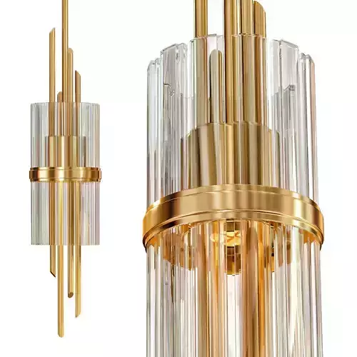 Corbett Symphony 6 12 Wide Gold Leaf Mini Pendant 3D model
