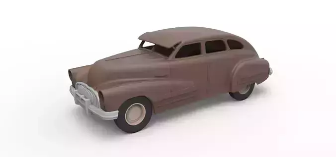 Shell and wheels Buick Special Sedan 1947 Scale 1 to 24 3D print model
