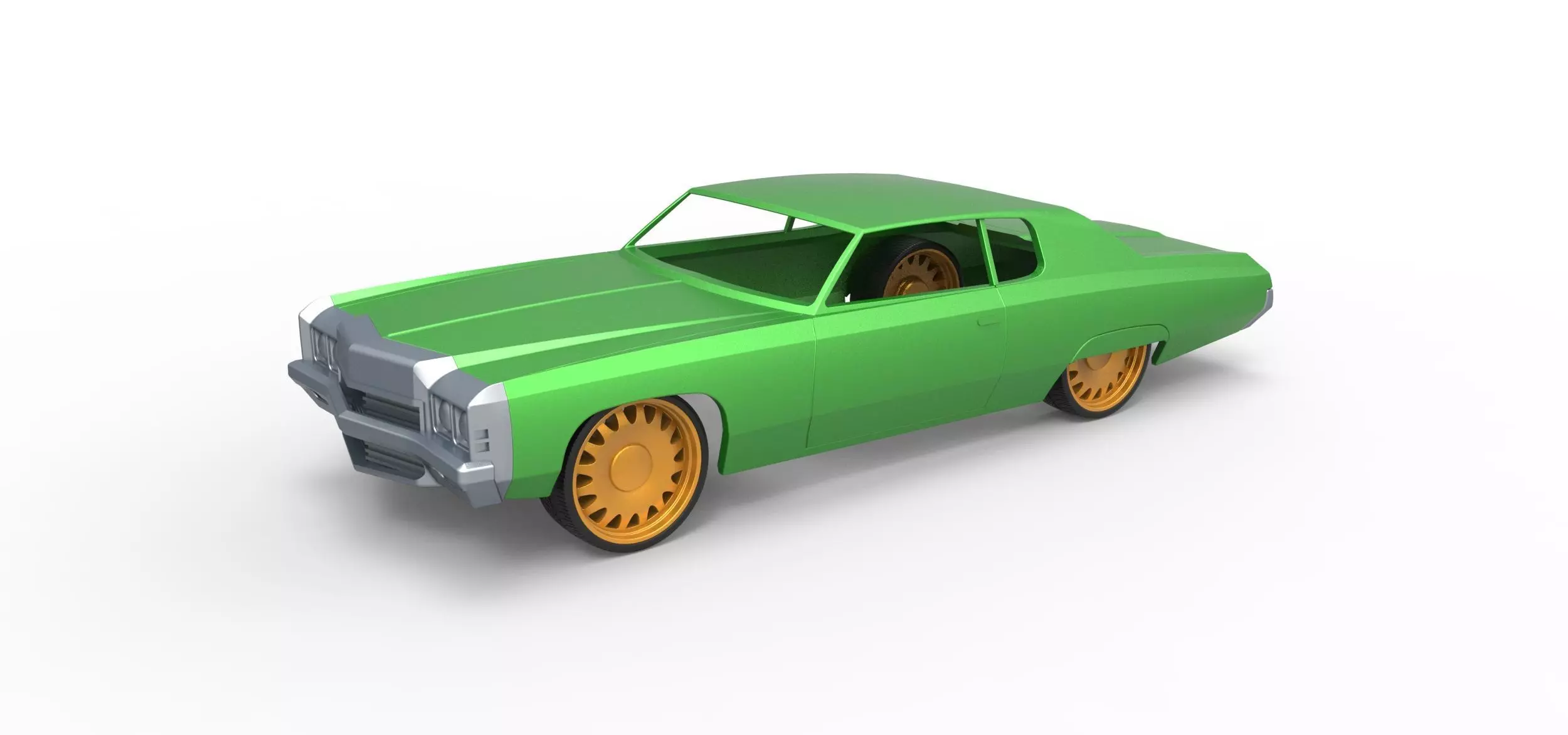 Shell and wheels Chevrolet Impala 1972 Scale 1 to 24 3D print model_0