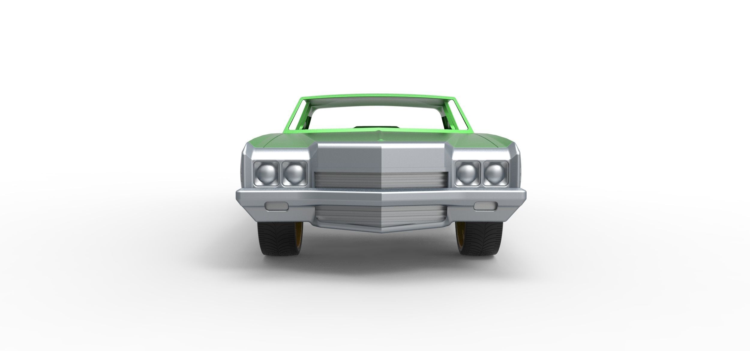 Shell and wheels Chevrolet Impala 1972 Scale 1 to 24 3D print model_5