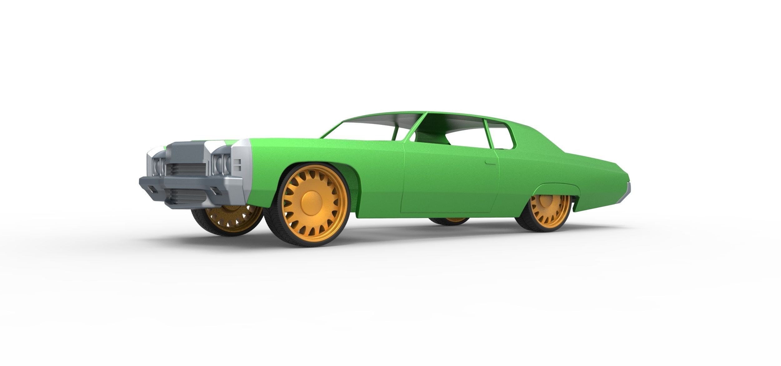 Shell and wheels Chevrolet Impala 1972 Scale 1 to 24 3D print model_1