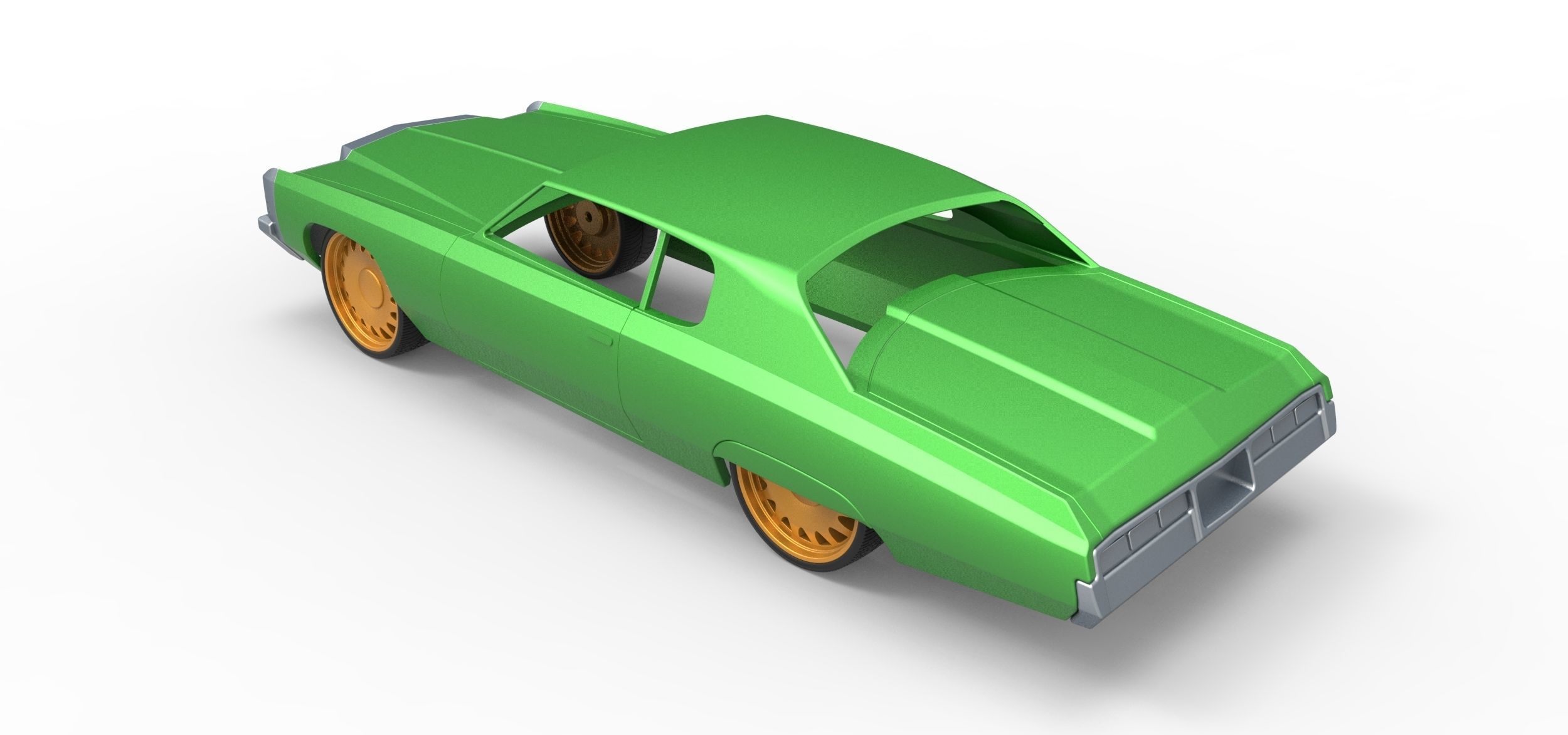 Shell and wheels Chevrolet Impala 1972 Scale 1 to 24 3D print model_9