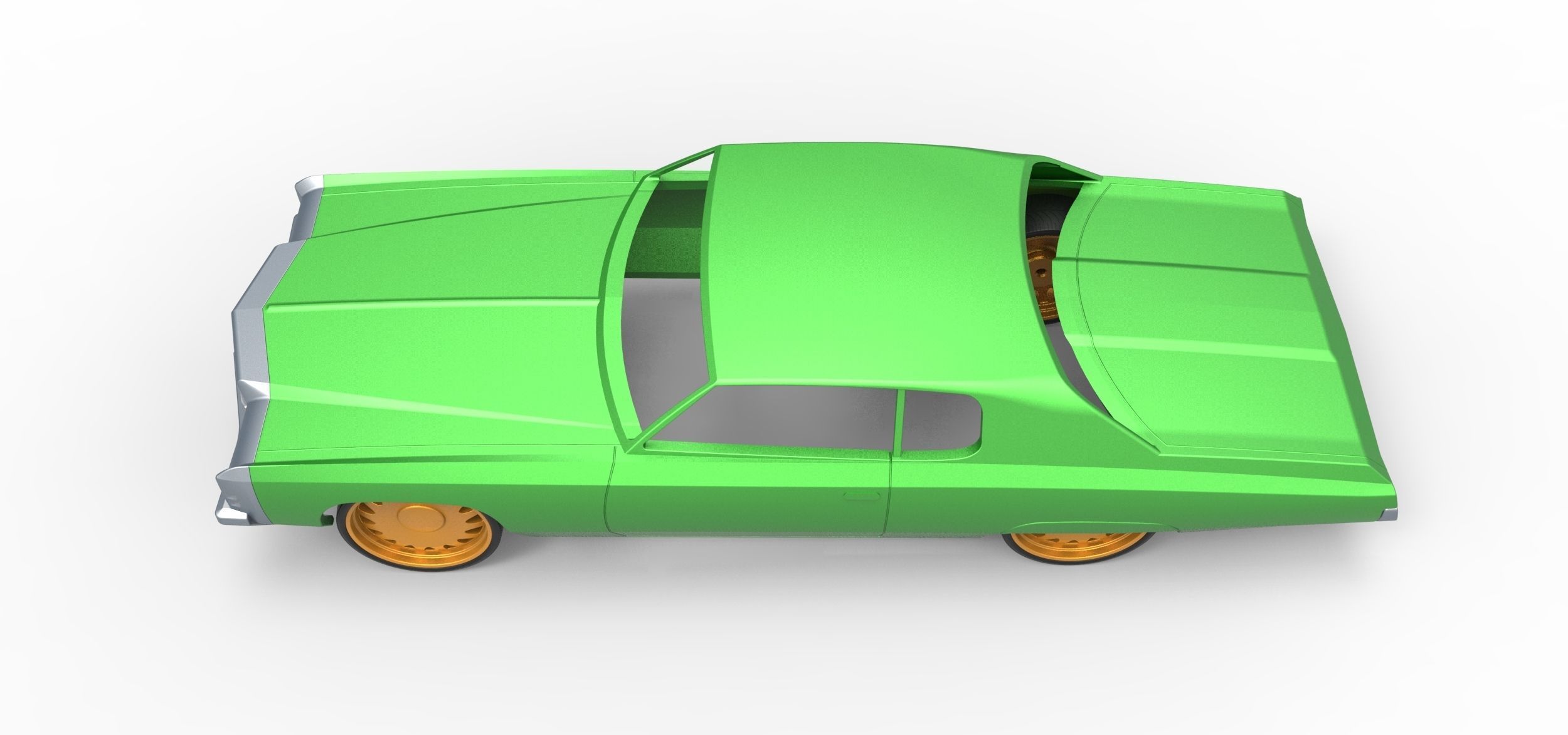 Shell and wheels Chevrolet Impala 1972 Scale 1 to 24 3D print model_7