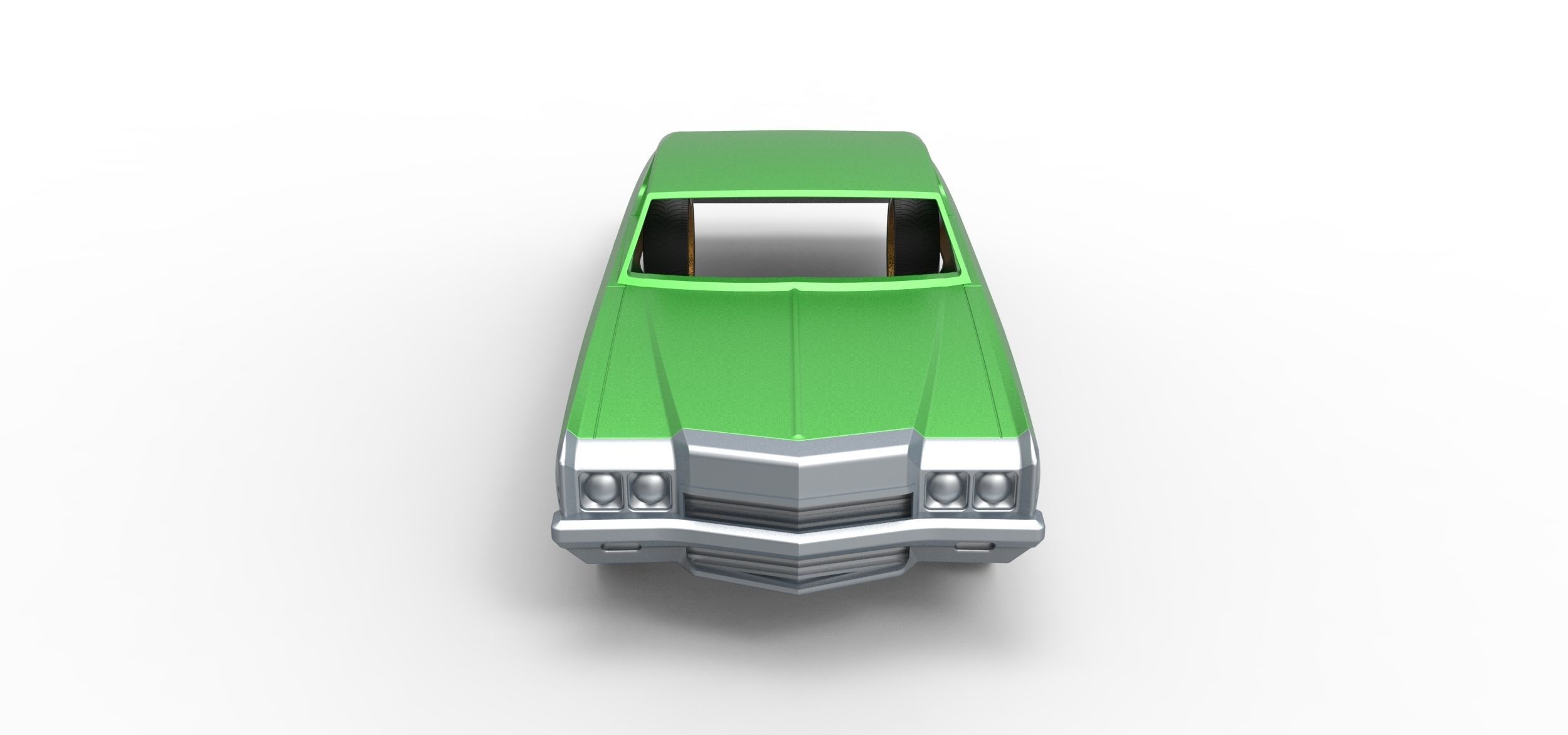Shell and wheels Chevrolet Impala 1972 Scale 1 to 24 3D print model_4
