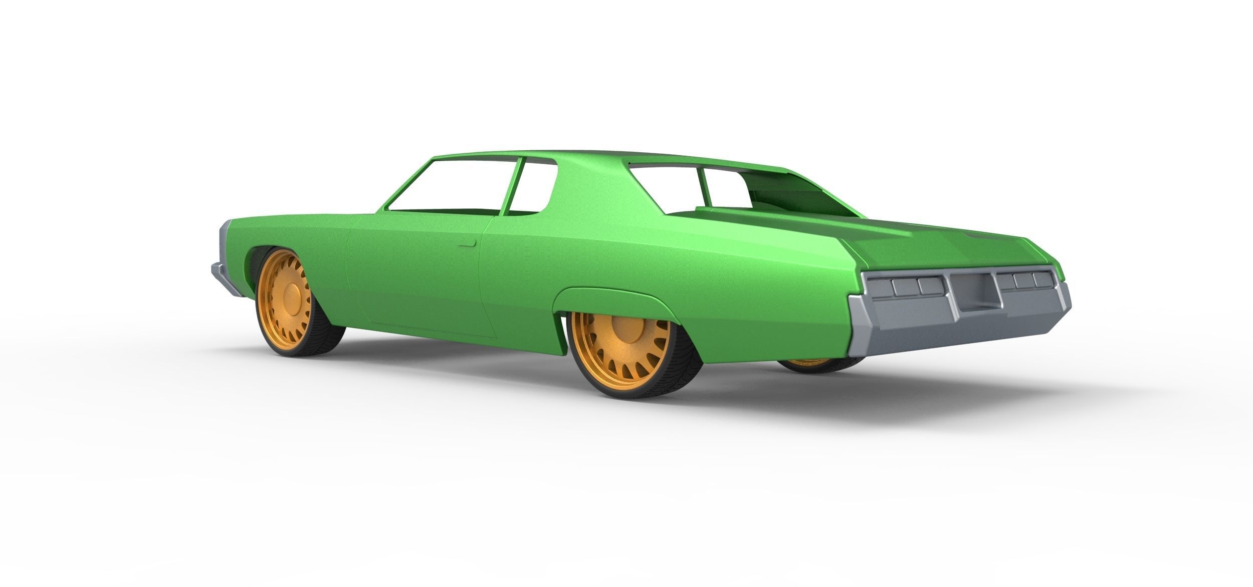 Shell and wheels Chevrolet Impala 1972 Scale 1 to 24 3D print model_10
