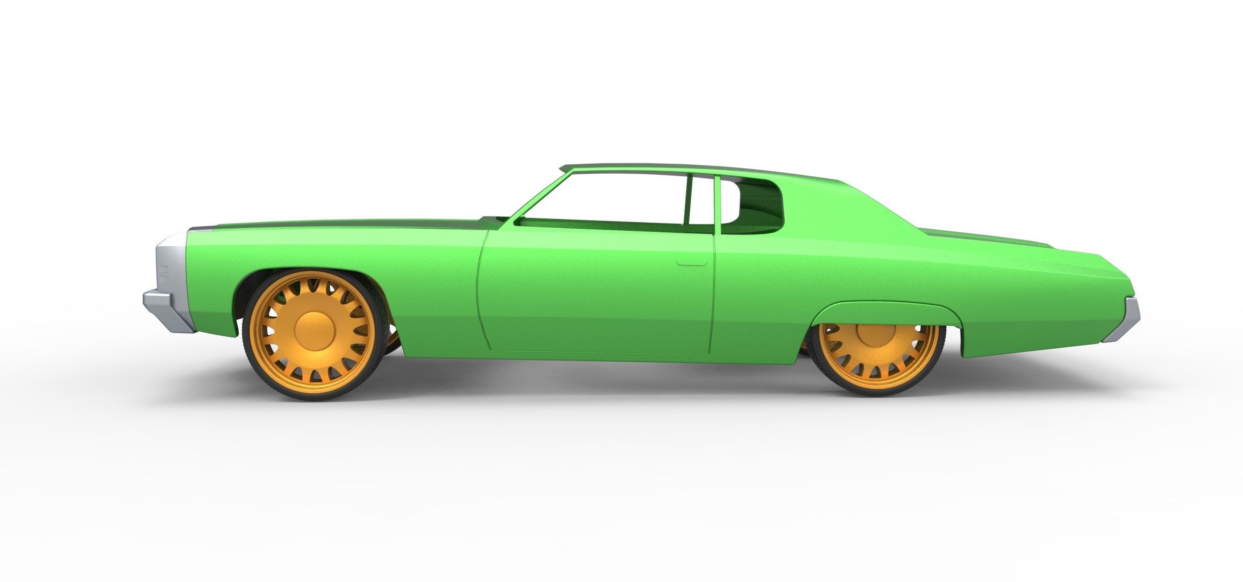 Shell and wheels Chevrolet Impala 1972 Scale 1 to 24 3D print model_6