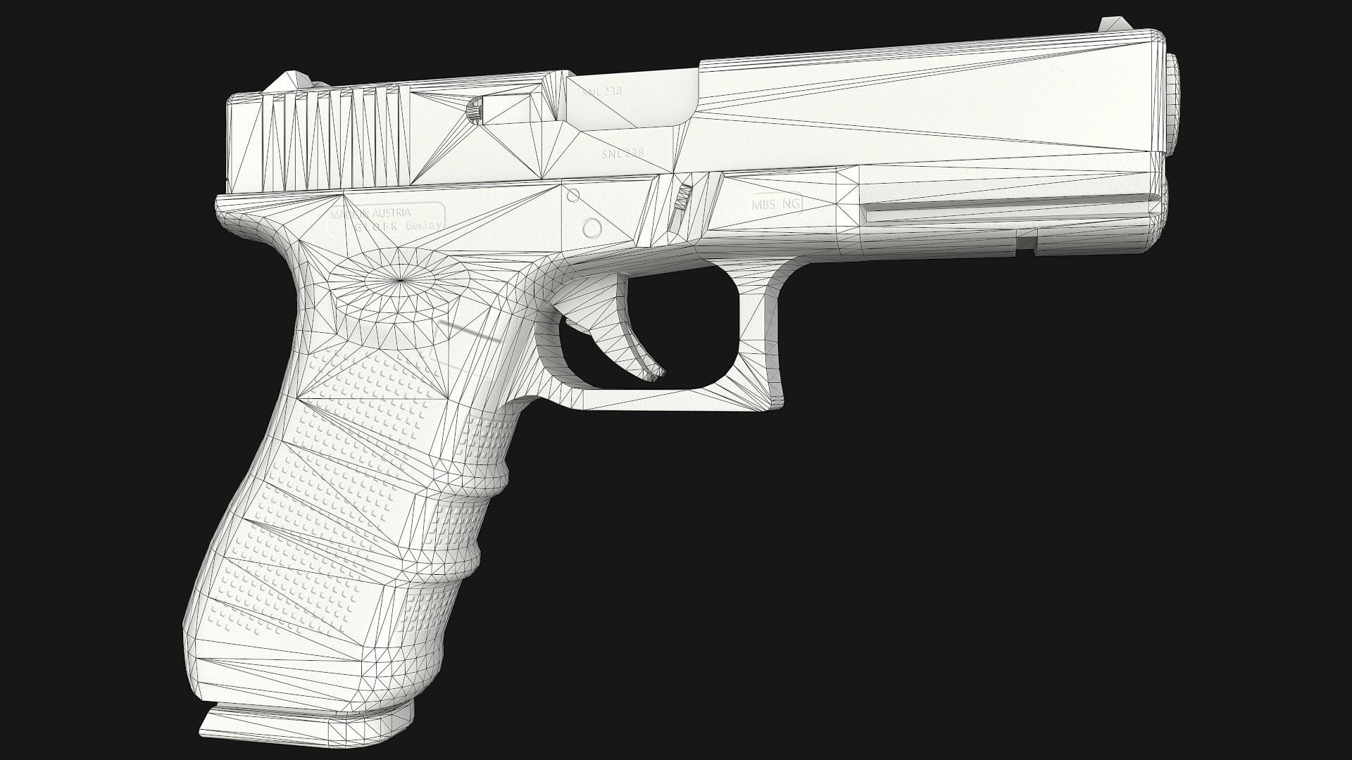 Glock 17 Gen 4 Low-poly 3D model_20