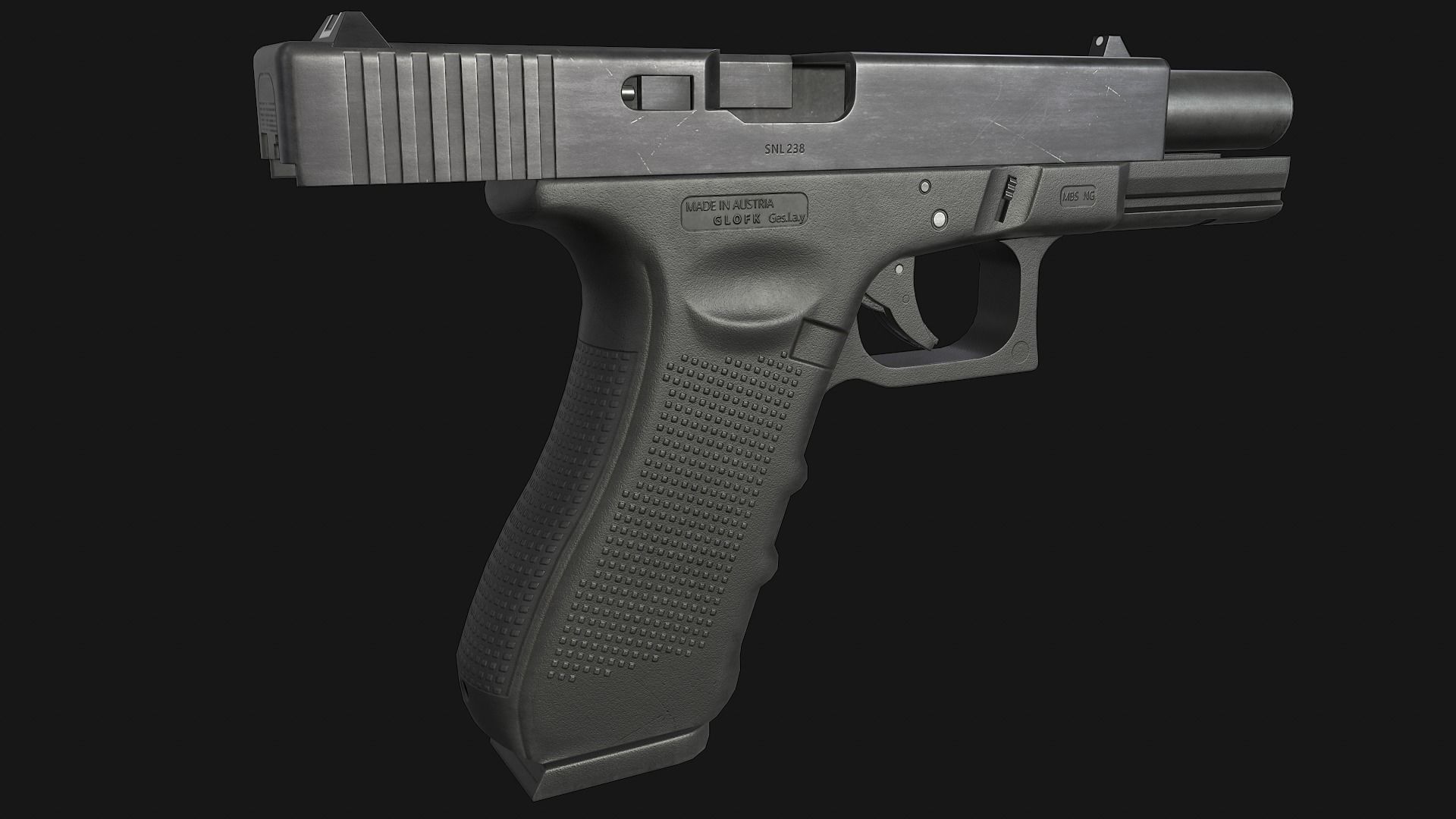 Glock 17 Gen 4 Low-poly 3D model_6