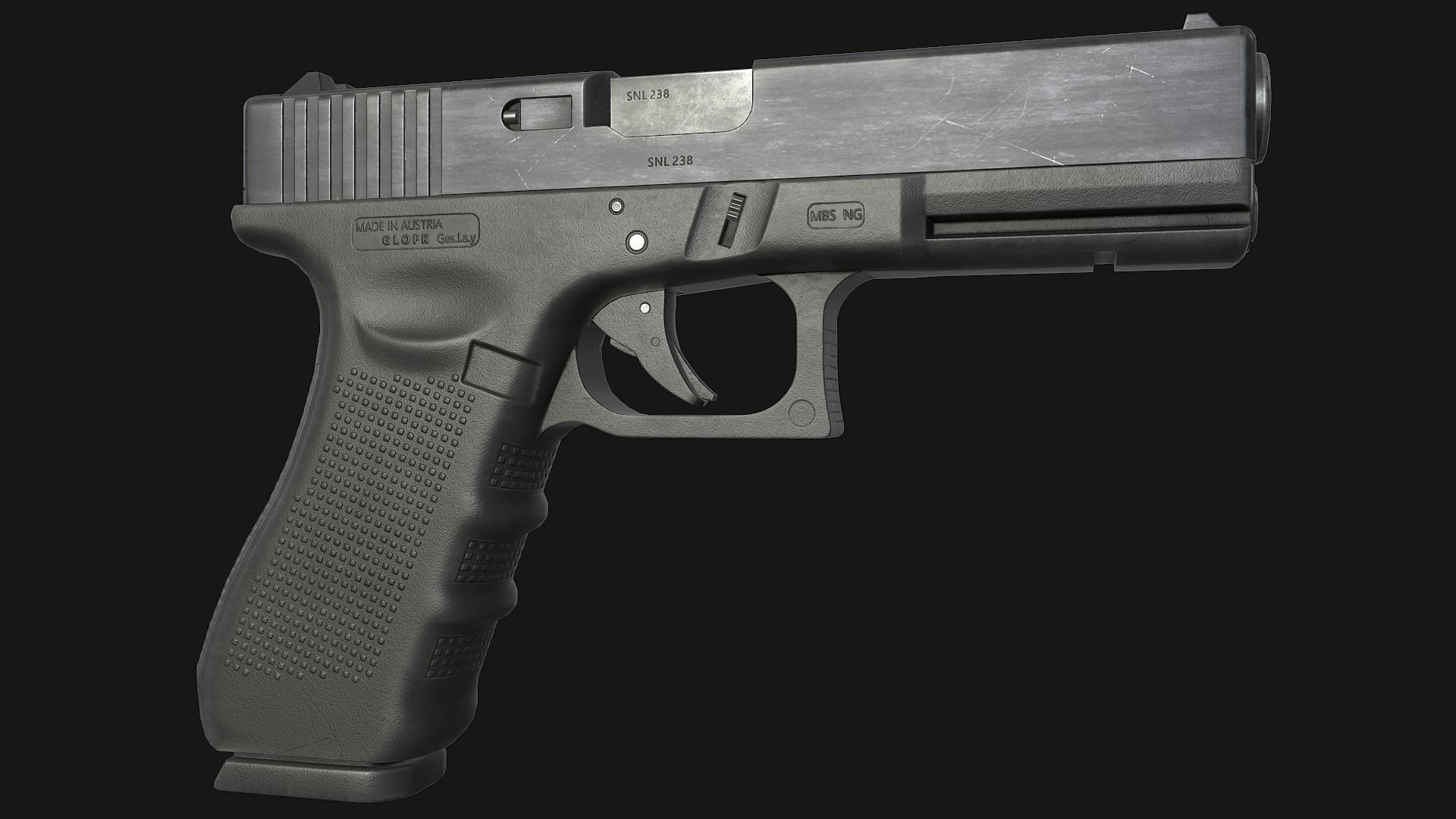 Glock 17 Gen 4 Low-poly 3D model_4