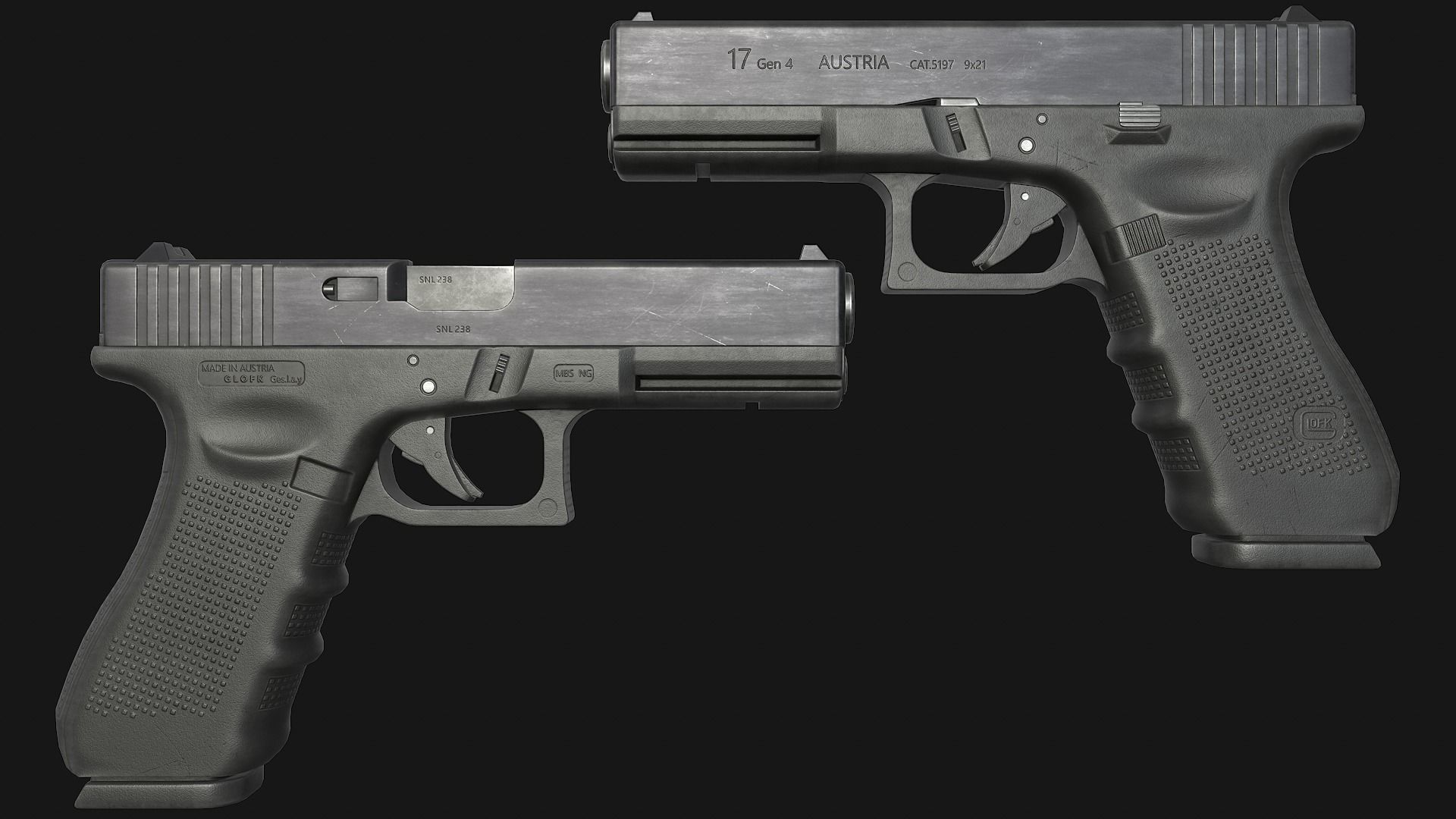 Glock 17 Gen 4 Low-poly 3D model_13