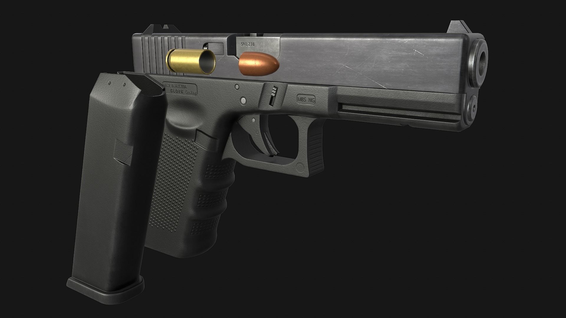 Glock 17 Gen 4 Low-poly 3D model_9