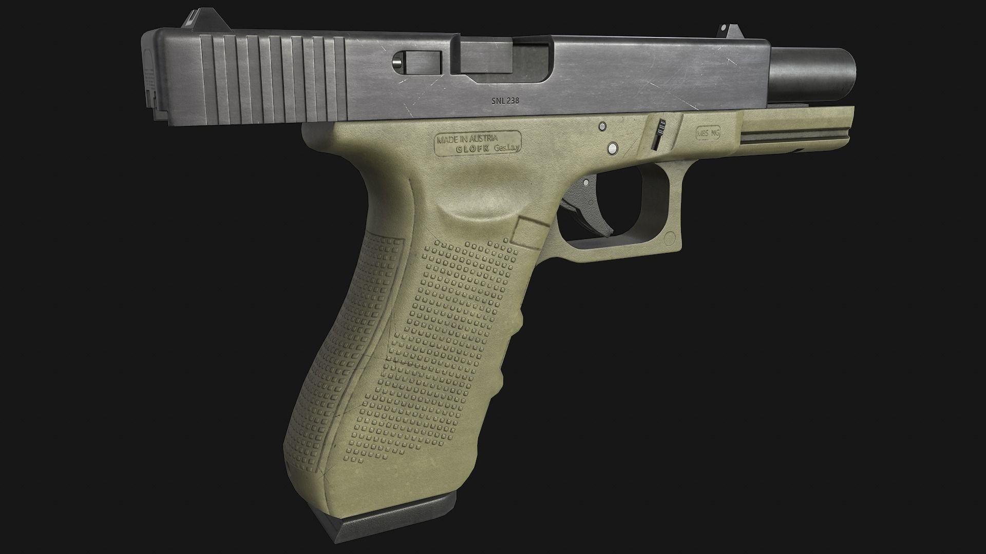 Glock 17 Gen 4 Low-poly 3D model_17