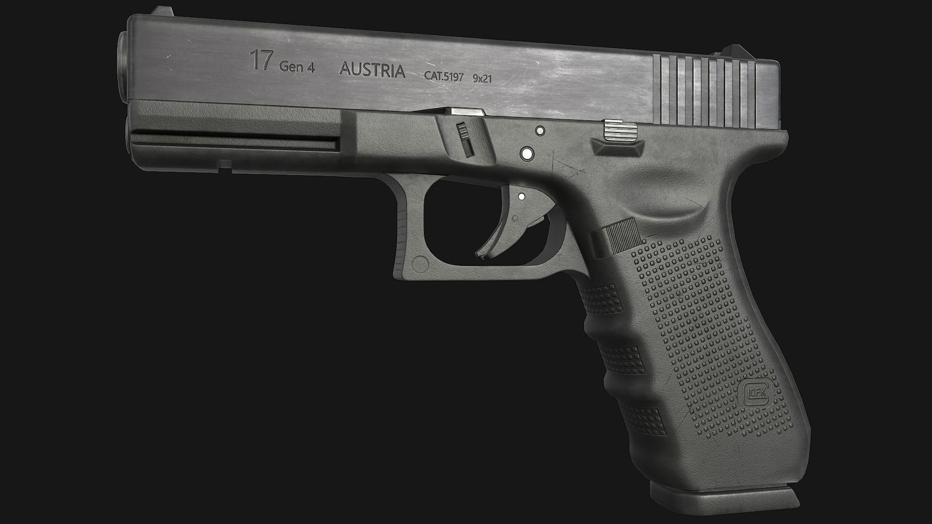 Glock 17 Gen 4 Low-poly 3D model_3