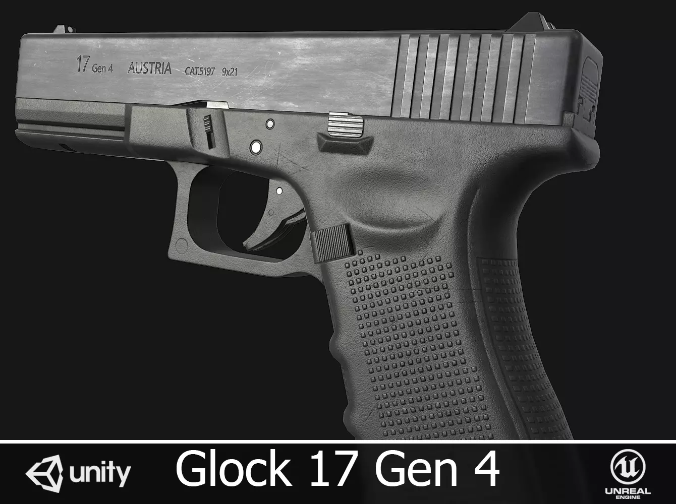 Glock 17 Gen 4 Low-poly 3D model_0