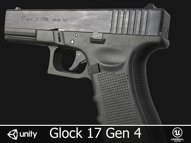 Glock 17 Gen 4 Low-poly 3D model