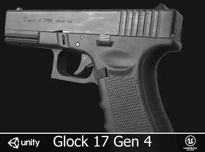 Glock 17 Gen 4 Low-poly 3D model