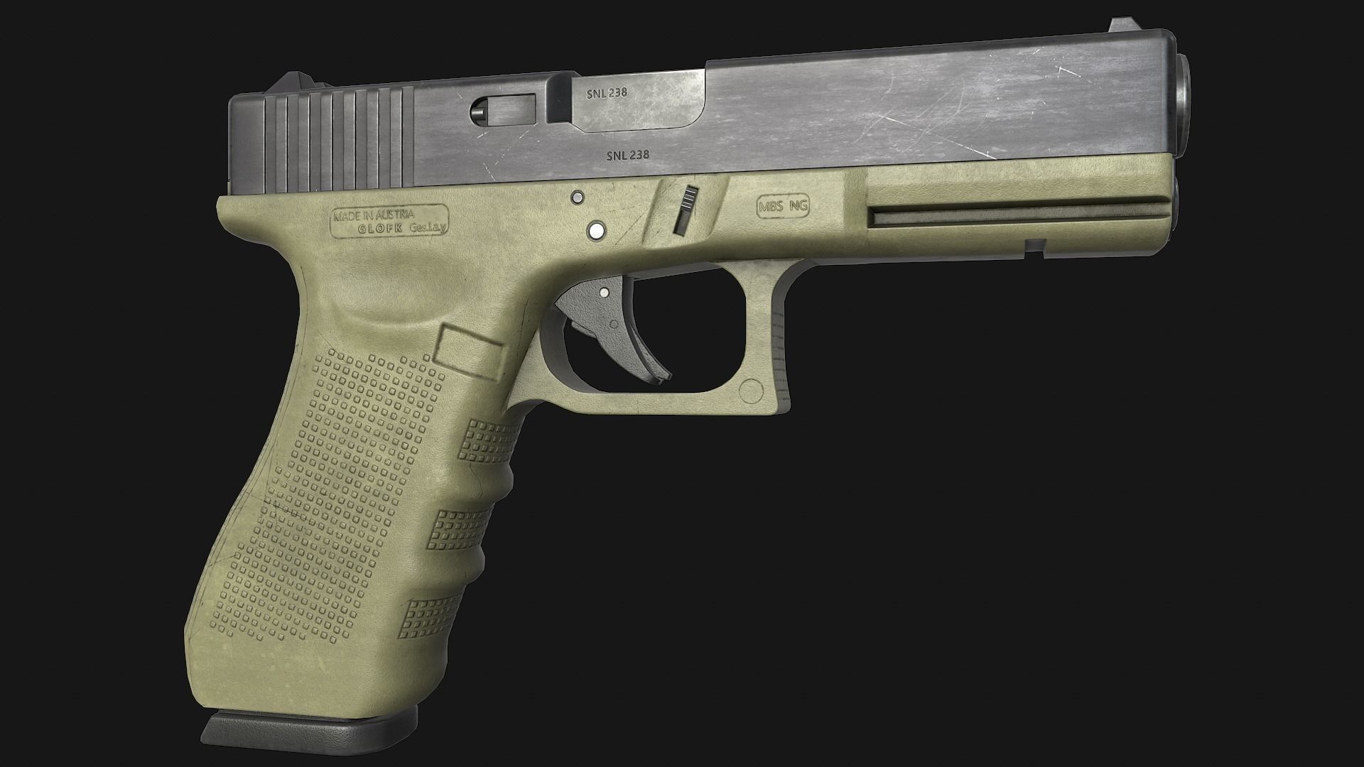 Glock 17 Gen 4 Low-poly 3D model_15
