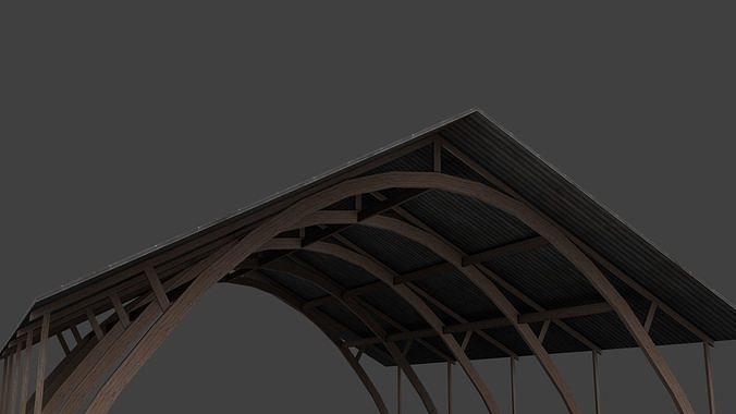 Swedish Air force Cold war Forest base Hangar BAS60 Low-poly 3D model