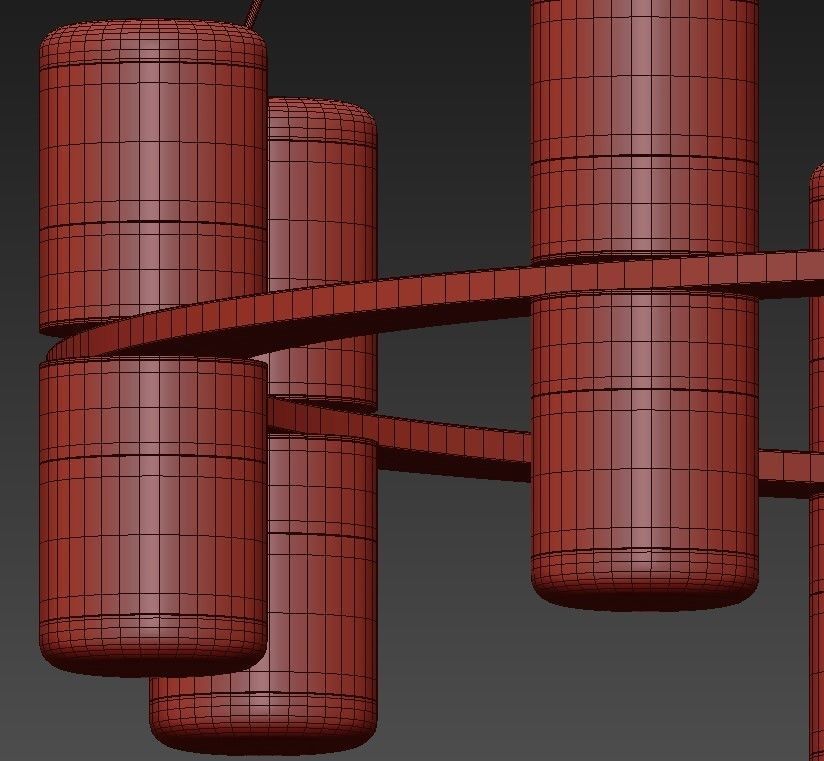 Chrome Marzano 9 Light LED Wagon Wheel Chandelier 3D model_5