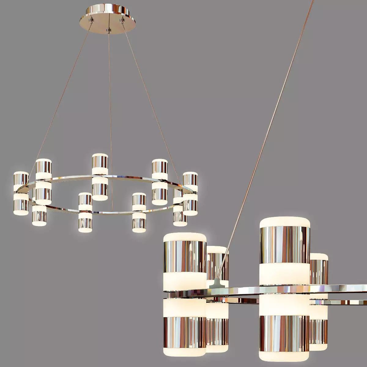Chrome Marzano 9 Light LED Wagon Wheel Chandelier 3D model_0