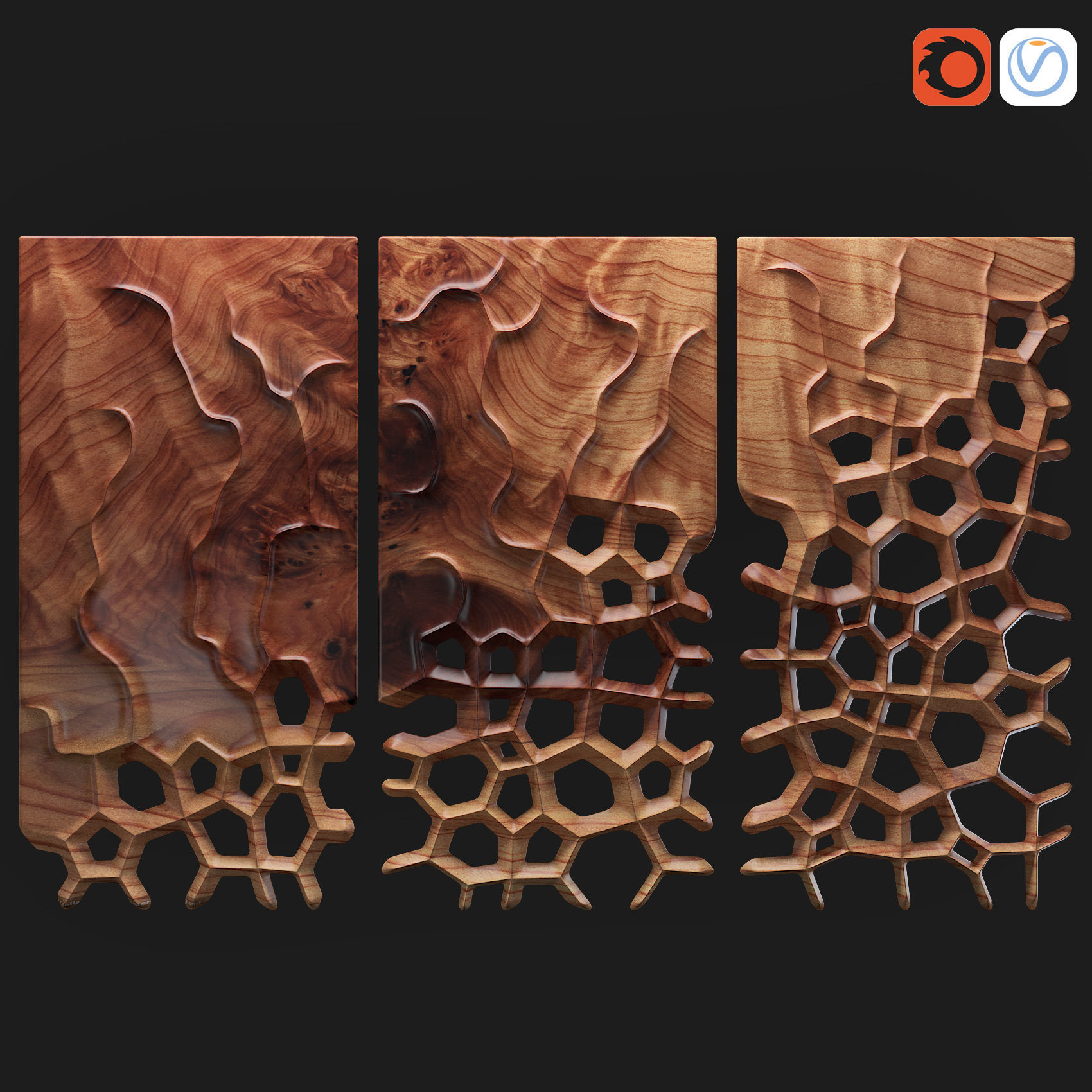   Decor wood panel 1 3D model_2