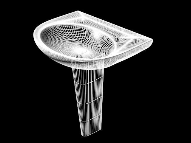 BATH BASIN Low-poly 3D model_5