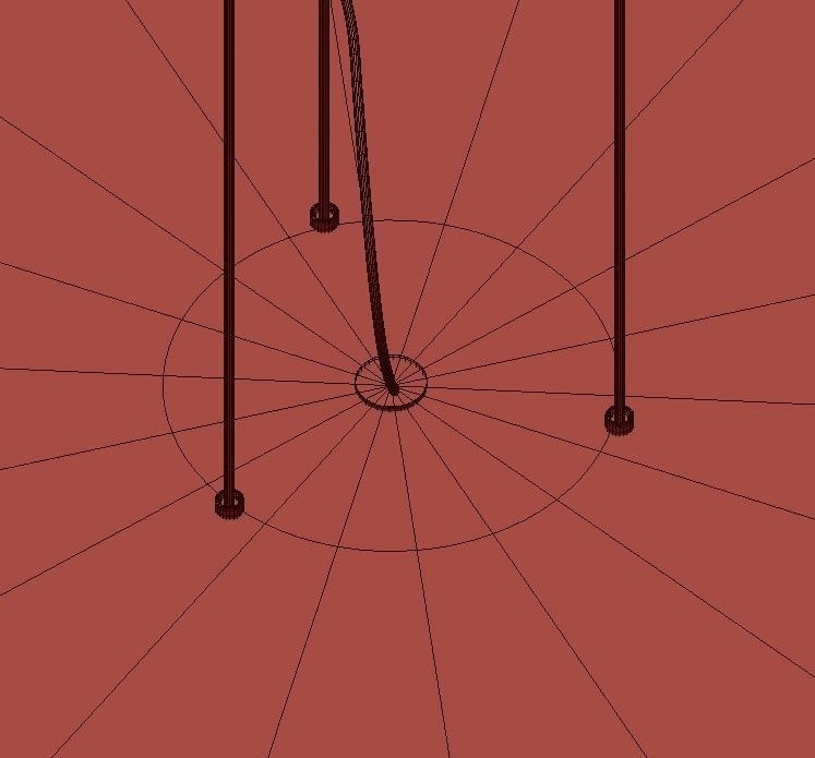 Wide LED Drum Chandelier 3D model_5