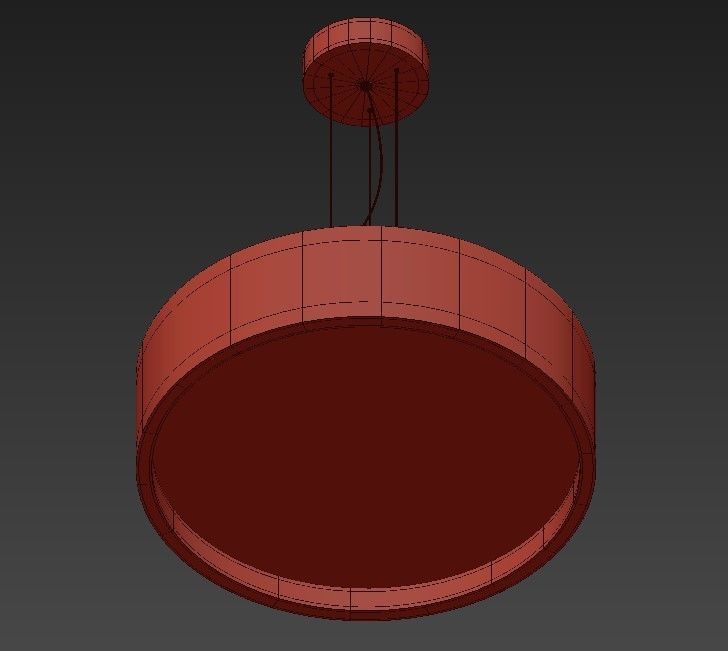 Wide LED Drum Chandelier 3D model_3