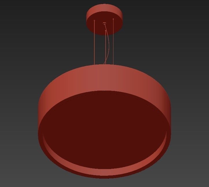 Wide LED Drum Chandelier 3D model_2