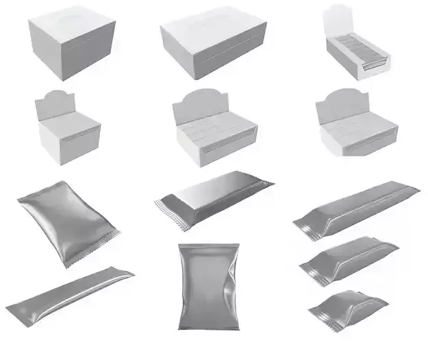 Food packages 3D Model Collection