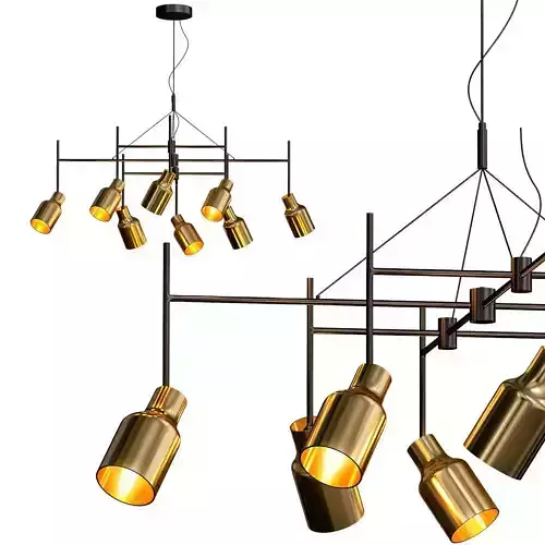 SUPER 8 chandelier made of metal and brass