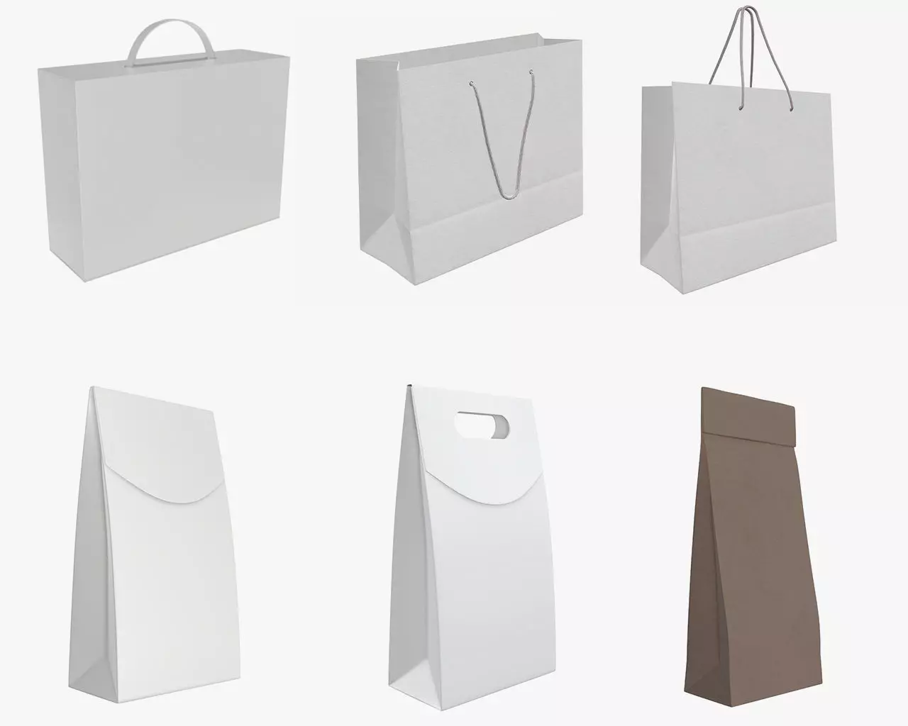paper bags 3D Model Collection_0