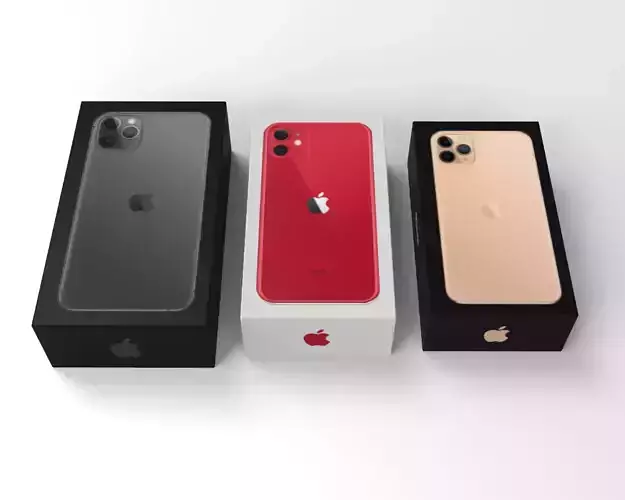 All Official Boxes iPhone 11 and 11 Pro and 11 Pro Max Free 3D model
