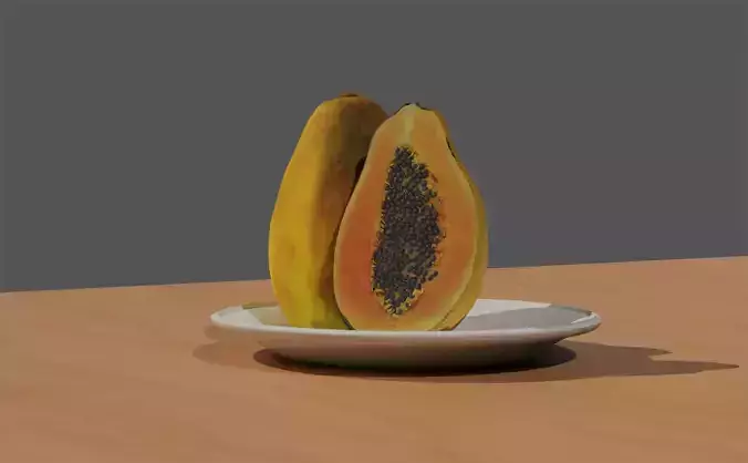 Papaya on plate