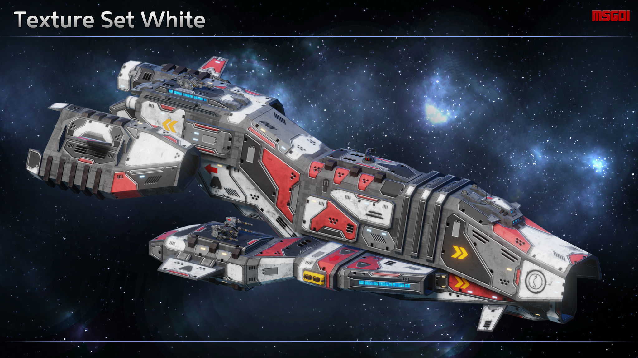 Spaceship Corsair Frigate Low-poly 3D model_10