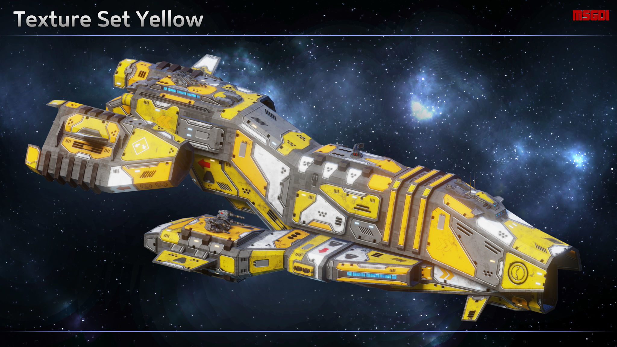 Spaceship Corsair Frigate Low-poly 3D model_11