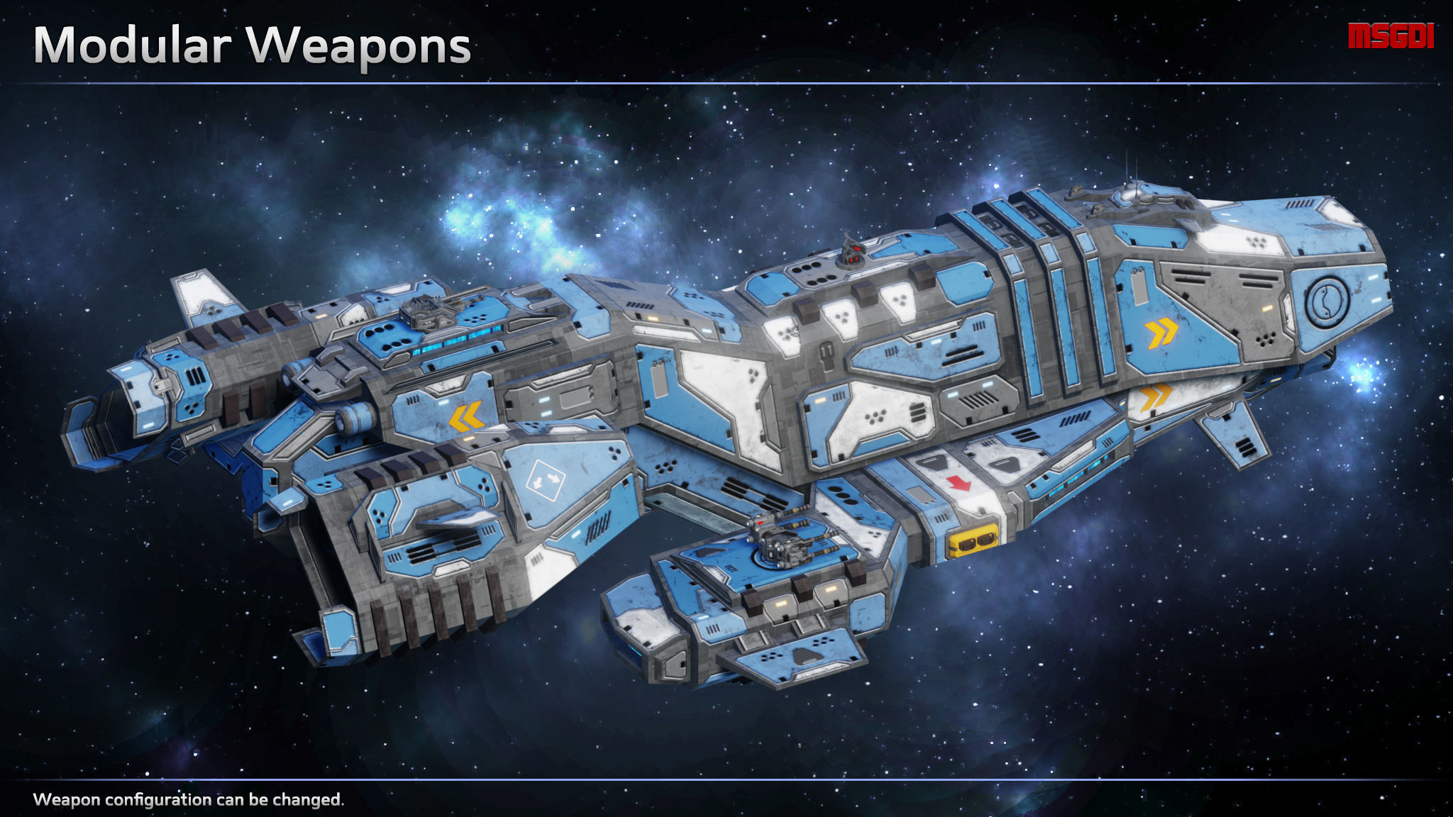 Spaceship Corsair Frigate Low-poly 3D model_3