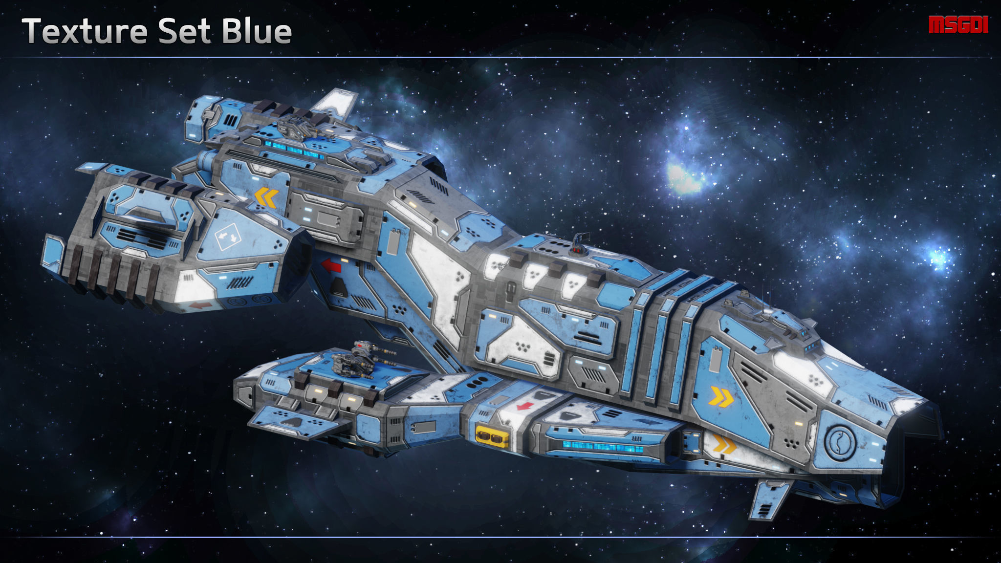 Spaceship Corsair Frigate Low-poly 3D model_6