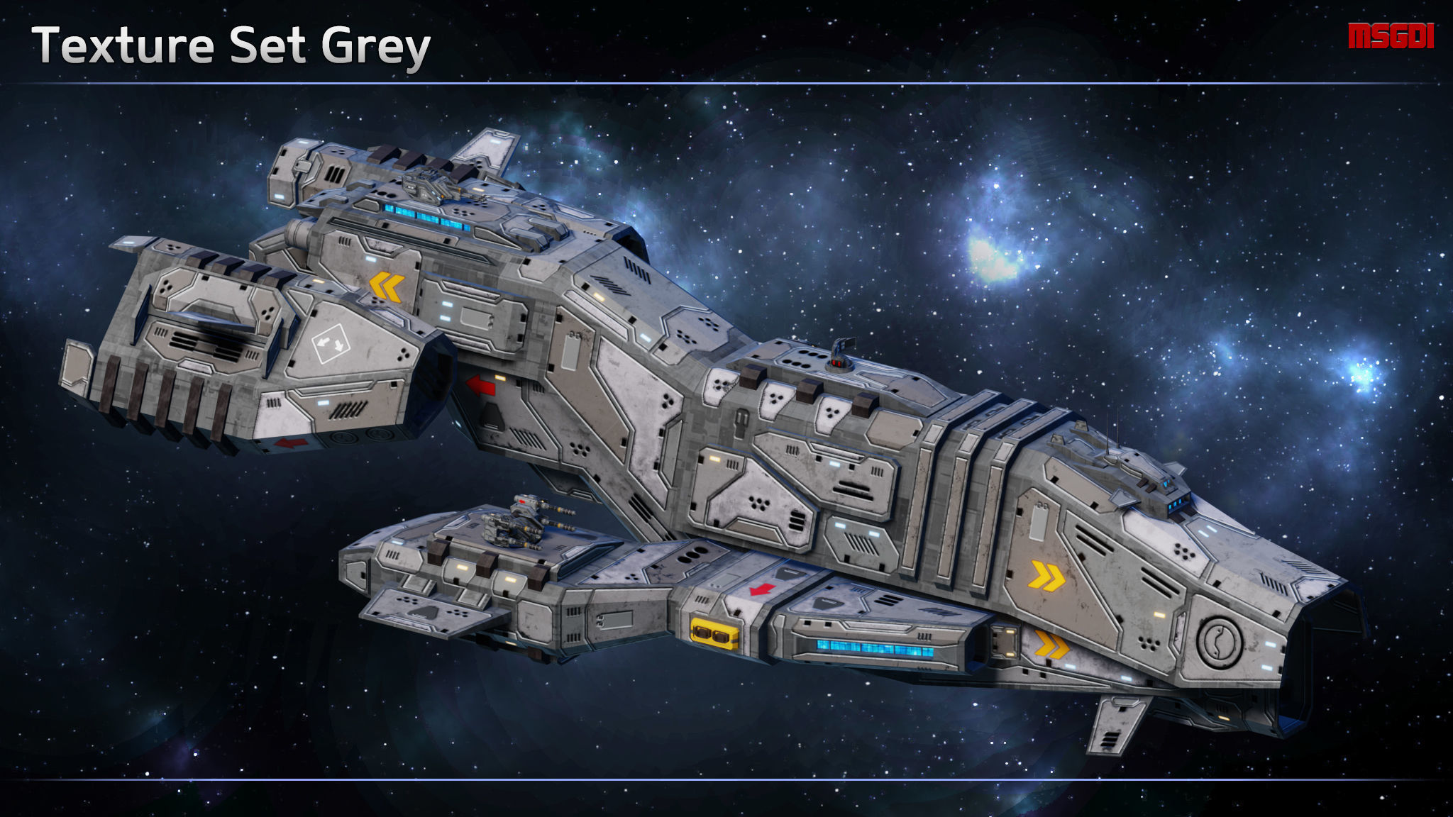 Spaceship Corsair Frigate Low-poly 3D model_8