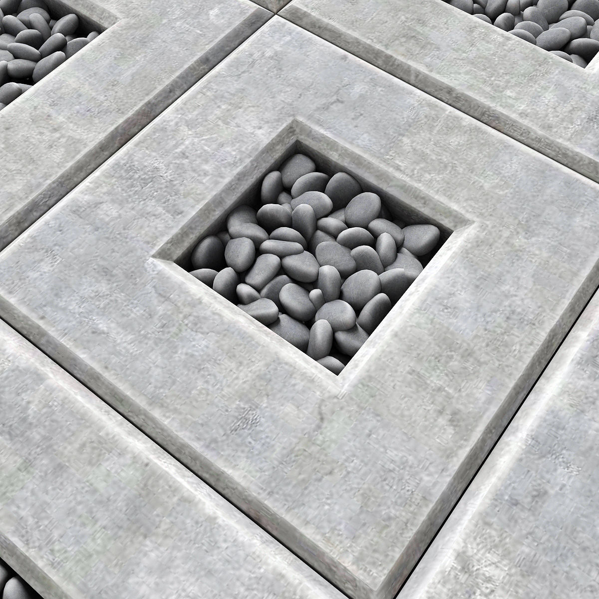 Area slabs smooth pebble 3D model_1