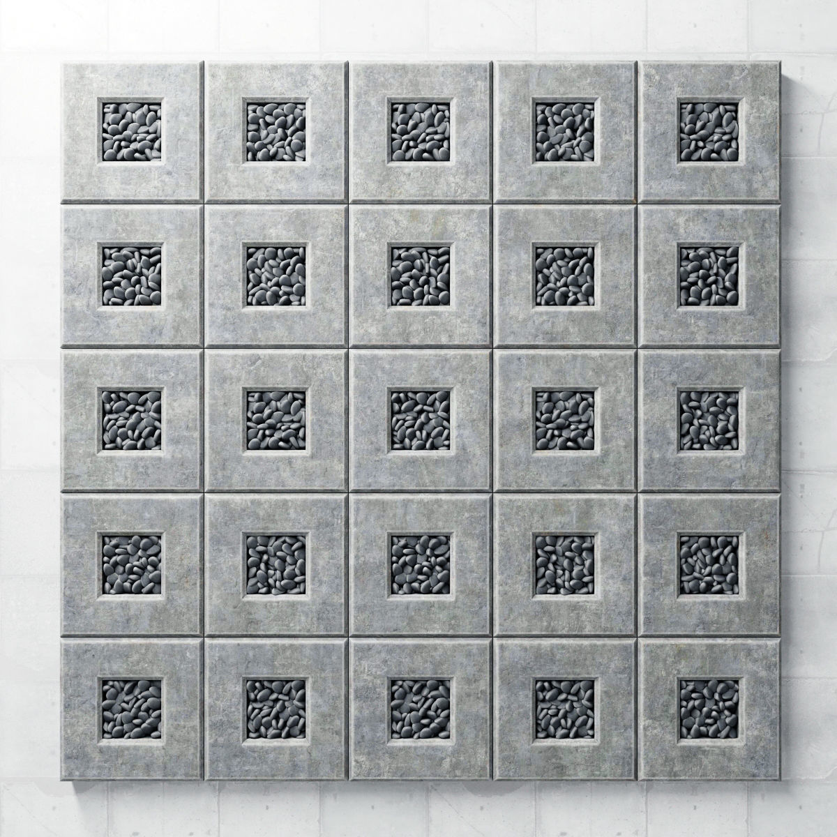 Area slabs smooth pebble 3D model_3