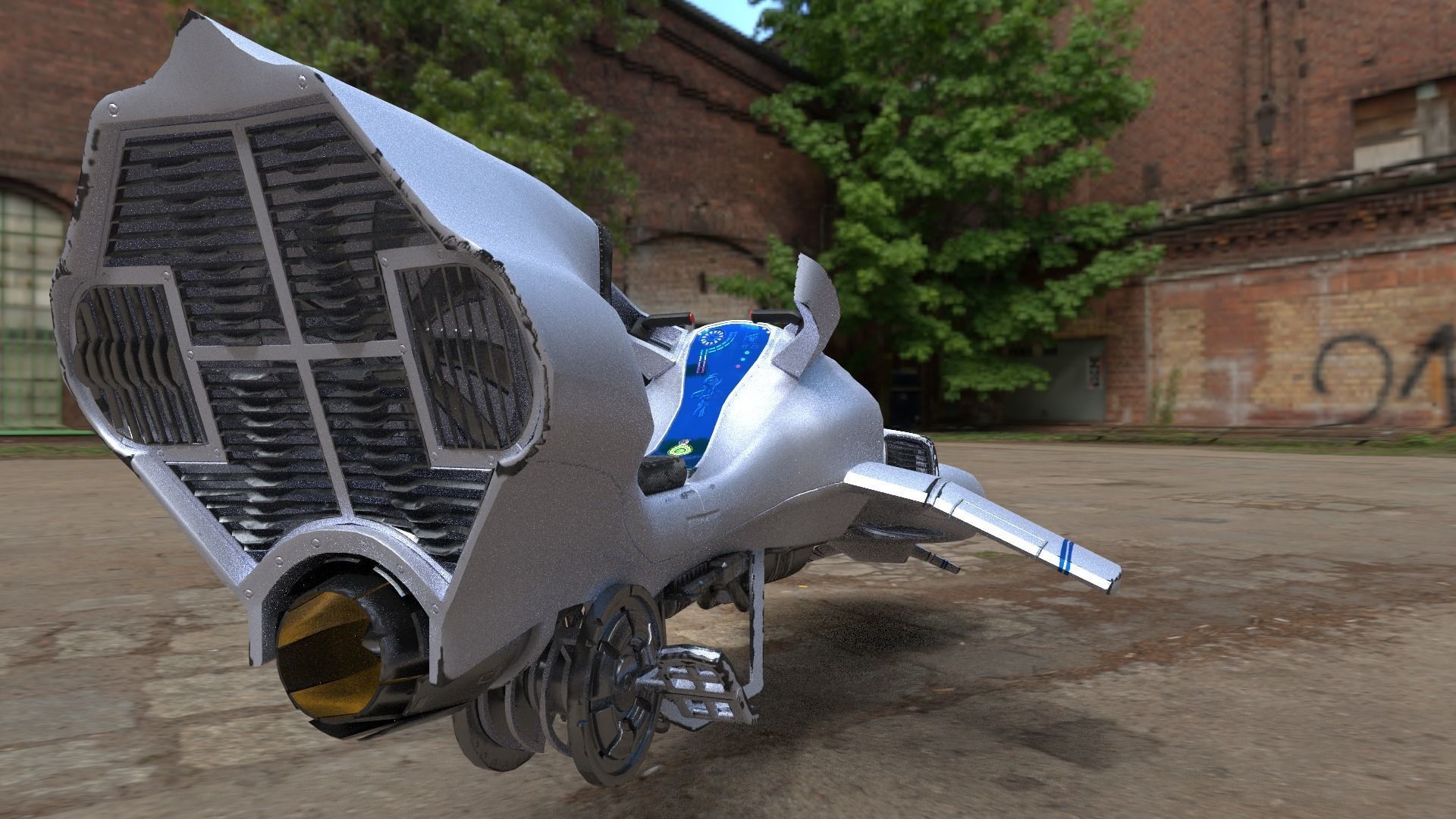 Hover bike 3D model_6