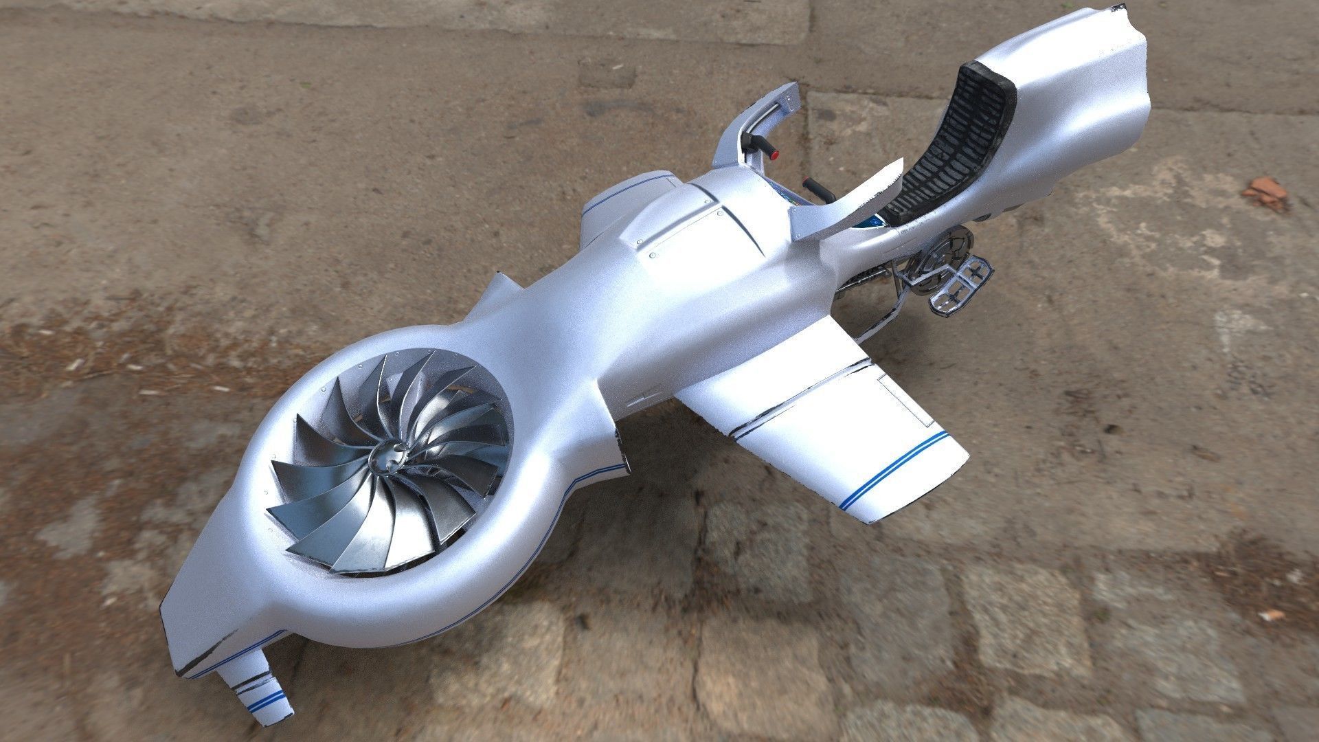 Hover bike 3D model_2