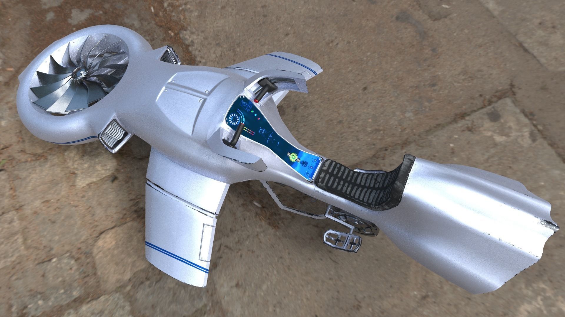 Hover bike 3D model_4