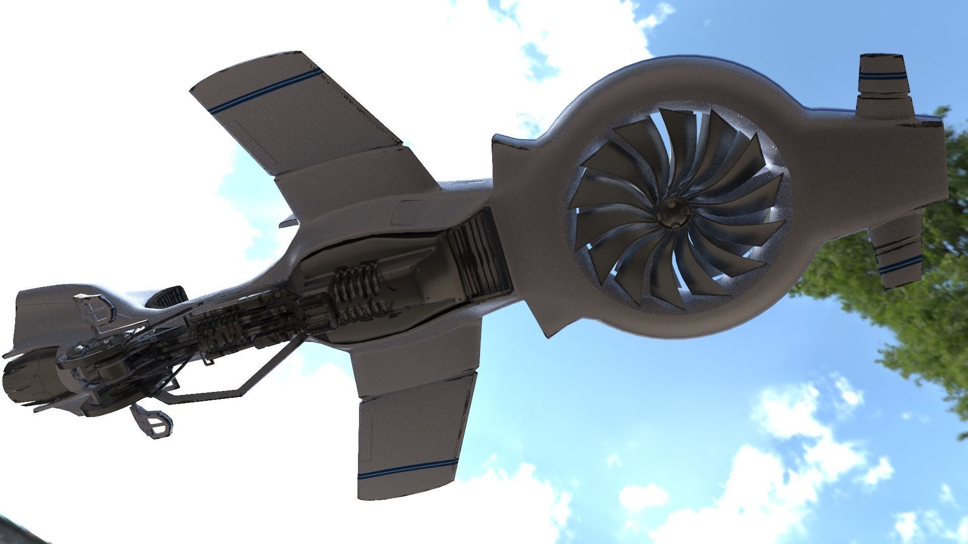 Hover bike 3D model_8