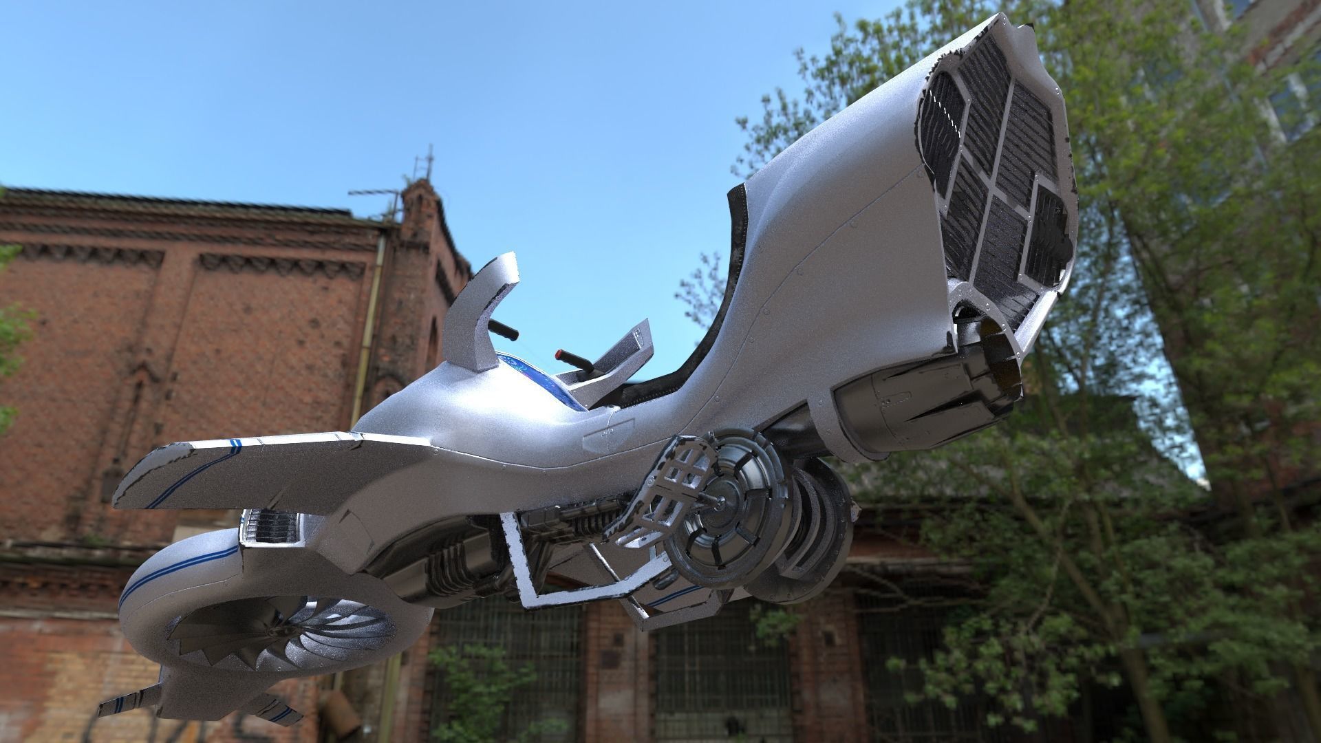 Hover bike 3D model_7