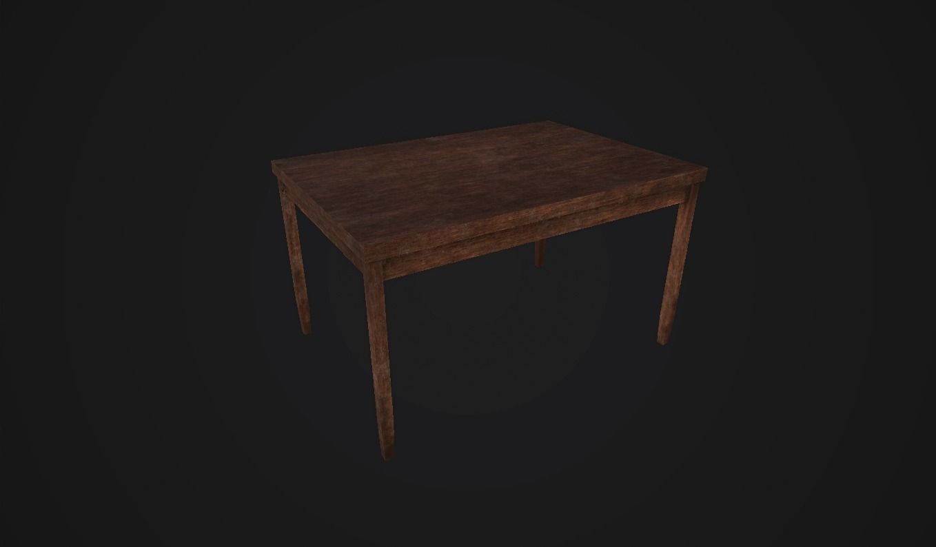 table old Free low-poly 3D model_8