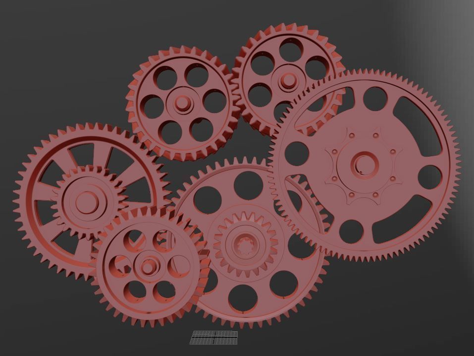 Gear mechanism v3 3D model_2